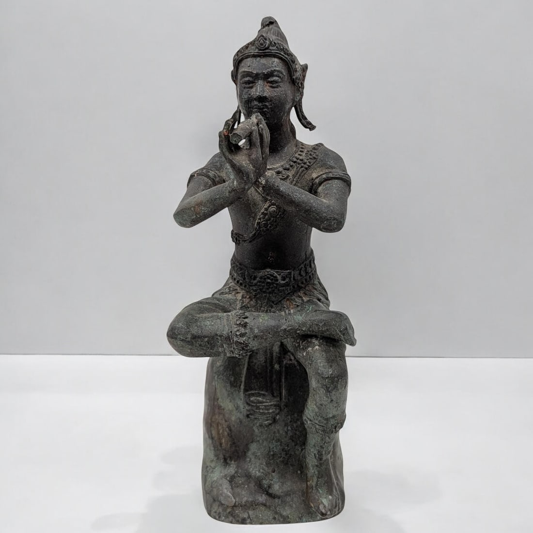 Southeast Asian Bronze "Krishna" With Flute Seated Figure (1 of 16)