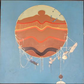 (1984 - 1992) Unsigned Acrylic On Board Dreamcatcher Painting