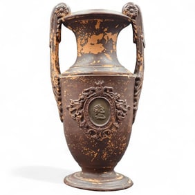 An Antique Neoclassical Style Brown Terracotta Urn