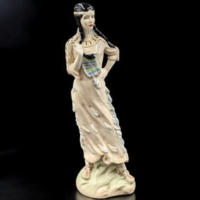 English Royal Doulton "Indian Maiden" Woman Porcelain Figurine, 1987