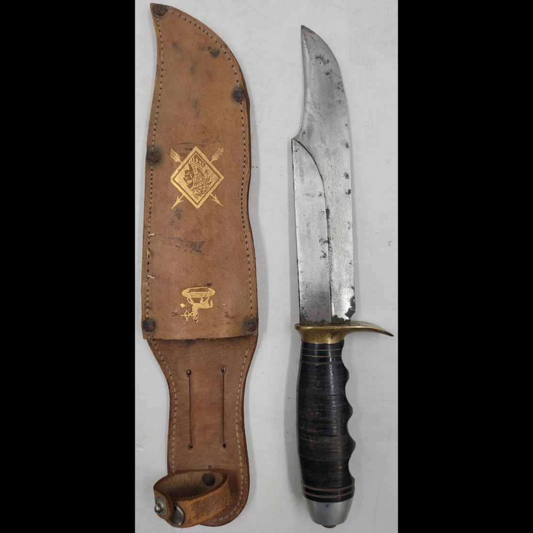 Vintage ROMO Italy Bowie Knife With Leather Sheath (1 of 10)