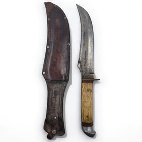 Vintage German Original Moose Skinner Horn Handle Knife