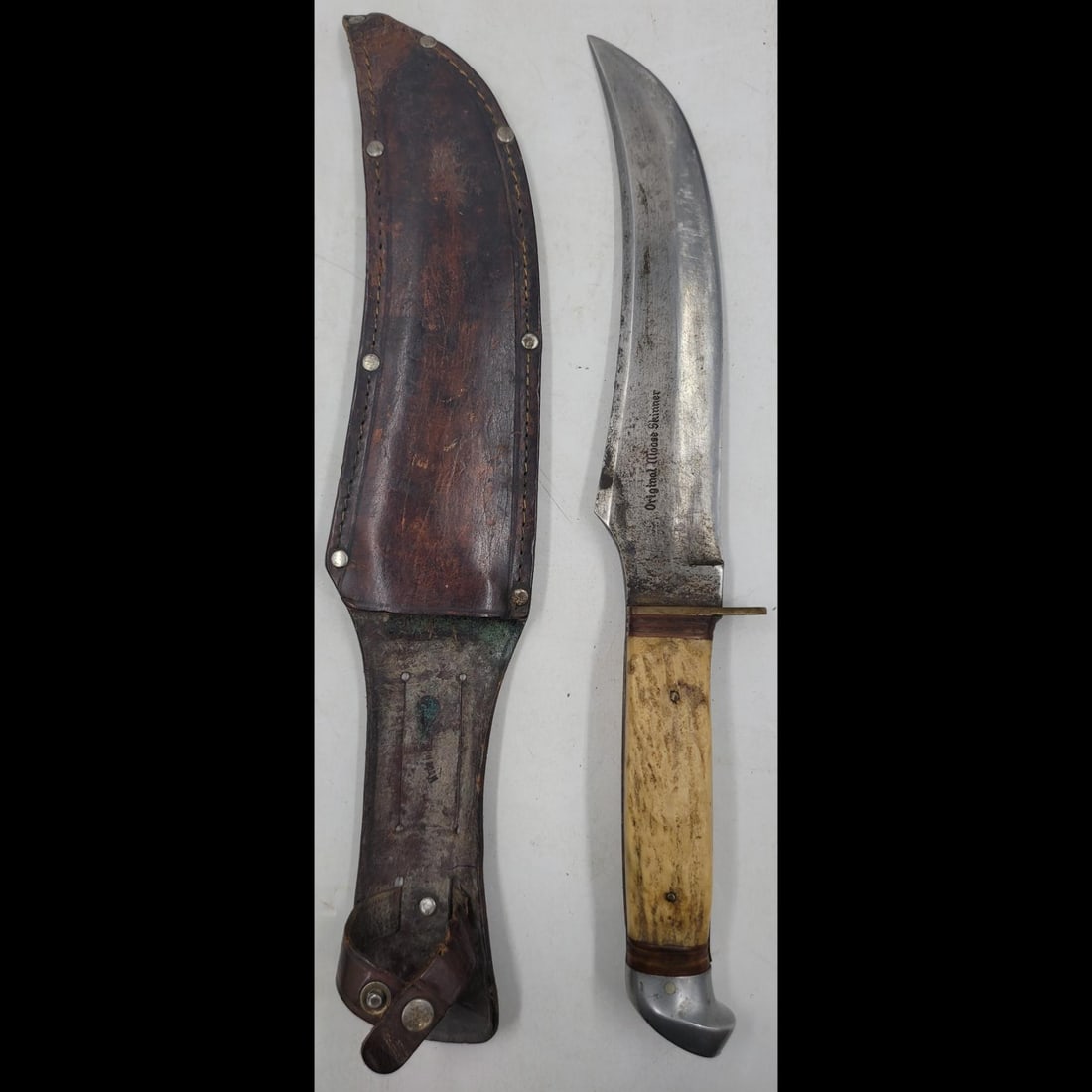 Vintage German Original Moose Skinner Horn Handle Knife (1 of 11)