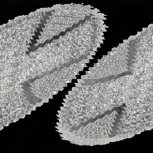 American Brilliant Period Cut Crystal Bowl: American Brilliant Period Cut Crystal Bowl. There are two chips around the rim and some around the bottom. Measures approx. 3.5" X 9.25" Please copy and paste the URL link below to review o