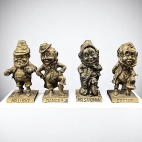 Lot Of 4 Vintage Hoffman Originals Metal Sculptures, Signed Fred Lammert, 1978