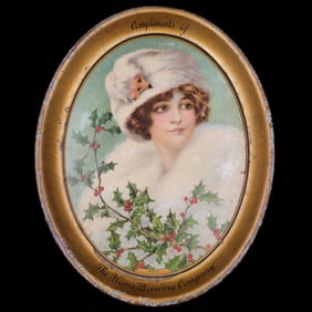 1913 American Art Works "Janice" Advertising Tray "The Home Brewing Company"