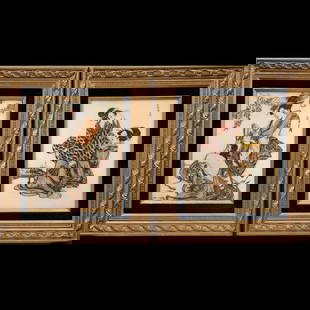 Pair Of Framed Chinese Art Panels: Pair Of Framed Chinese Art Panels. Each measures approximately 13-1/2" x 15-1/2" Please copy and paste the URL link below to review our Terms and Conditions for bidding, payment, shipping a