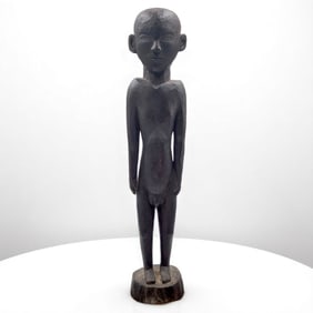 African Carved Wood Male Sculpture