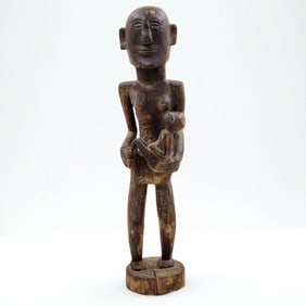 African Hand Carved Wooden Maternity Sculpture