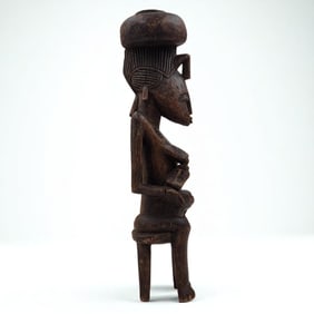 West African Wood Carved Maternity Figure, Possibly Senufo