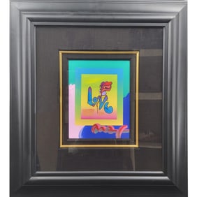 Peter Max (American, b. 1937) Signed Mixed Media W/ COA, "Love On Blends"