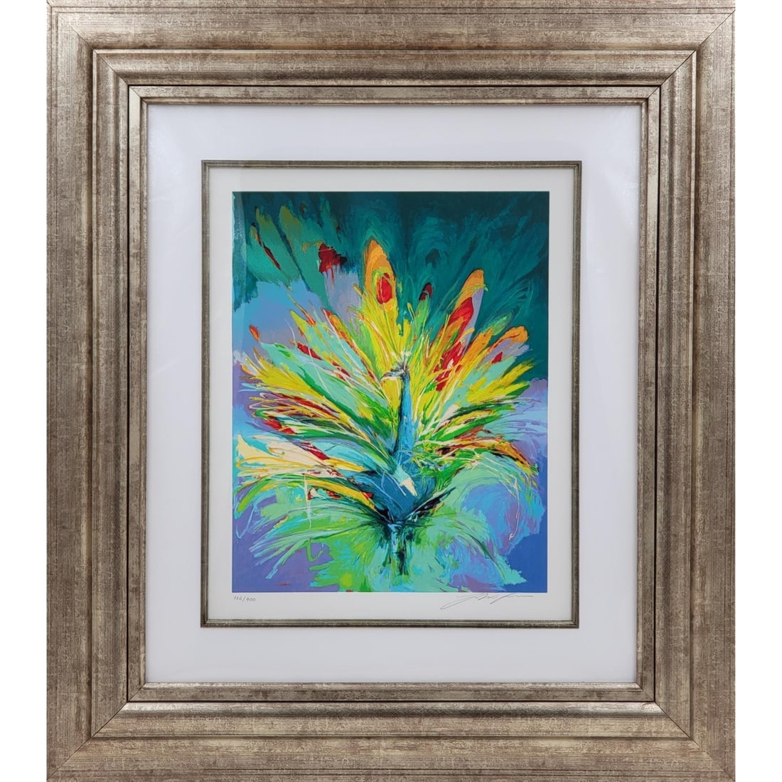 Vintage Eastern Blue Bird Print Signed By Artist