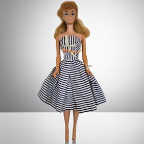 Vintage 1960s Mattel Barbie Cotton Casual Dress Ponytail With Poodle Bangs NO BOX
