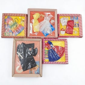 Lot Of 5 Vintage Mattel Barbie And Midge Fashion Sets, In Original Packaging And Unopened, 1960s