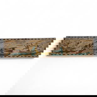 Palau Micronesia Wood Carved Story Board Panel: Palau Micronesia Wood Carved Story Board Panel. Measures approximately 25" x 5-1/2" Please copy and paste the URL link below to review our Terms and Conditions for bidding, payment, shippin