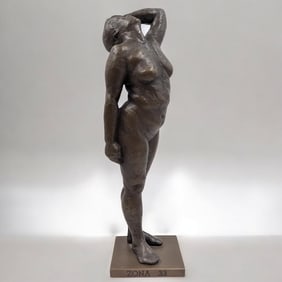 Bronze Figural Nude Sculpture By T.J. Dixon's "Real Women" Project, Zona 33, For Non-Profit