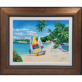 Alex Pauker (Russian, b. 1974) Serigraph On Linen W/ COA, "Island Destination"