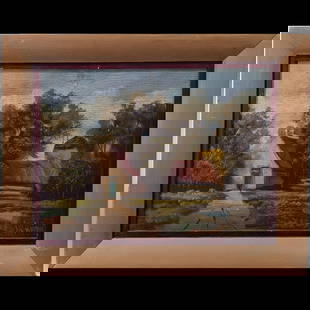 Pair Of Signed Dutch H. Wester Oil On Board Landscape Paintings, Mid 19th Century: Pair Of Signed Dutch H. Wester Oil On Board Landscape Paintings, Mid 19th Century. Measures approx. 16" X 20", Sight measures approx. 11 1/2" X 15 1/2". Please copy and paste the URL link