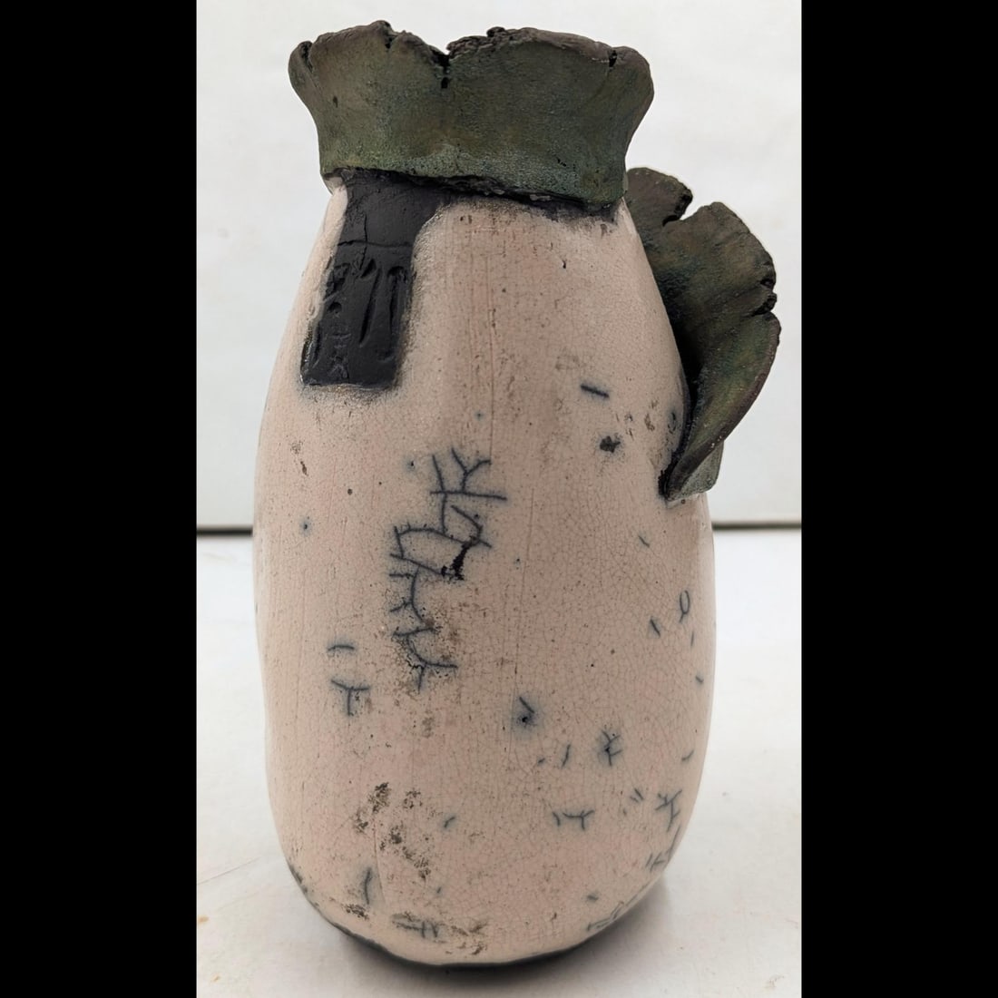 An Interesting Vintage Raku Pottery Vase With Impressed Mark, Unknown Artist (1 of 12)