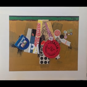 American Jon Henry 1916-90 Mixed Media Abstract Painting Titled "Annie" , 1982