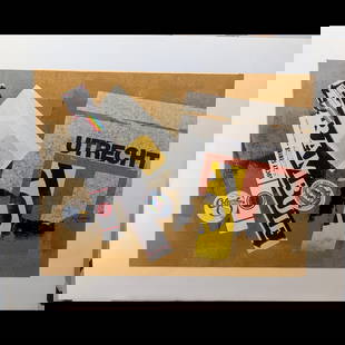 American Jon Henry 1916-90 Mixed Media Abstract Painting Titled "Drambuie" , 1981: Estate Fresh American, Pennsylvania, New York, Florida Jon Henry 1916-90 Mixed Media Abstract Painting Titled "Drambuie". PROVENANCE: Private Estate Gainsville Fl Directly From The Family, Estate Fres