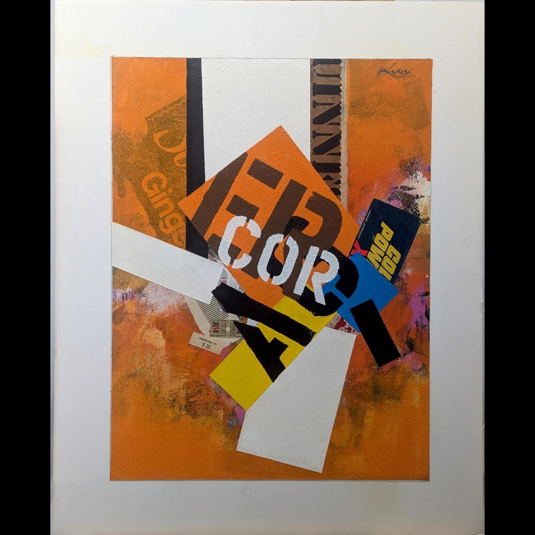 American Jon Henry 1916-90 Mixed Media Abstract Painting Titled "Ginger" , 1985 (1 of 7)