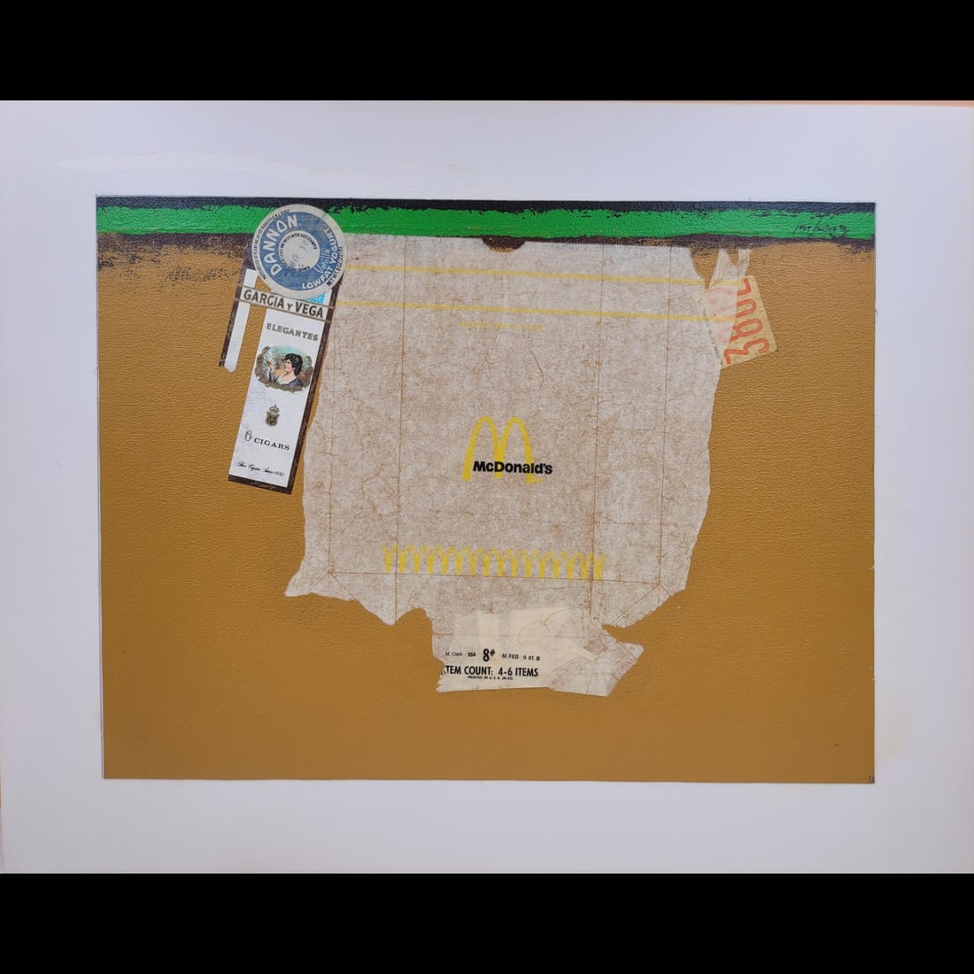 American Jon Henry 1916-90 Collage Mixed Media Painting Titled "Elegantes" Dated 1981 (1 of 8)