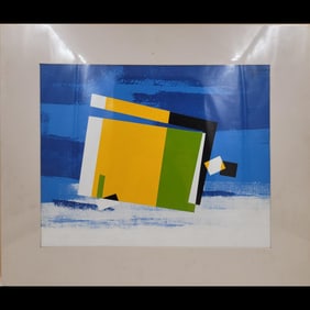 American Jon Henry 1916-90 Acrylic Painting Titled "Prism Series #6" Dated 1989