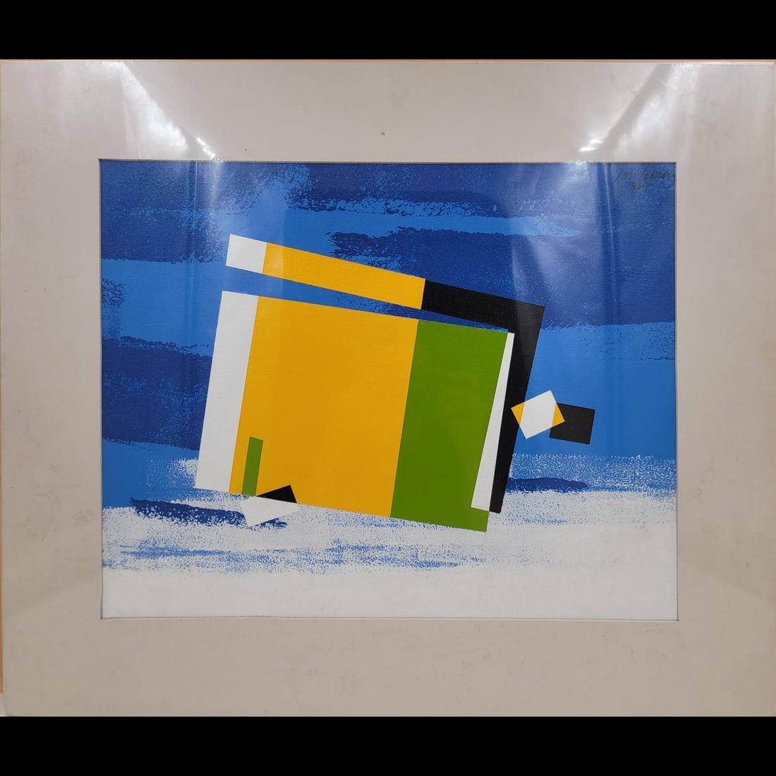 American Jon Henry 1916-90 Acrylic Painting Titled "Prism Series #6" Dated 1989: American Jon Henry 1916-90 Acrylic Painting Titled "Prism Series #6" Dated 1989. PROVENANCE: Private Estate Gainesville FL Directly From The Family, Estate Fresh. Measures approx. 22" X 26" Artist and