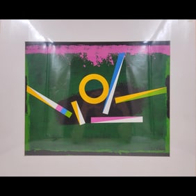 American Jon Henry 1916-90 Acrylic Painting Titled "Prism 38" Dated 1989