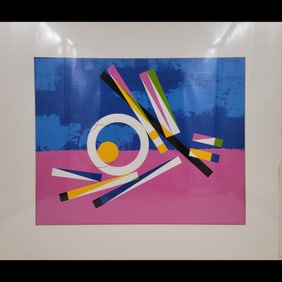 American Jon Henry 1916-90 Acrylic Painting Titled "Prism Series #39" Dated 1989