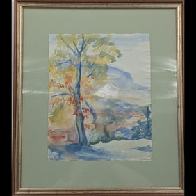 Signed Isabel Robinson (American, 1894-1976) Watercolor Landscape Painting, 1927