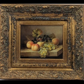 Mid Century Still-Life Oil On Board Painting, Signed Hoffman