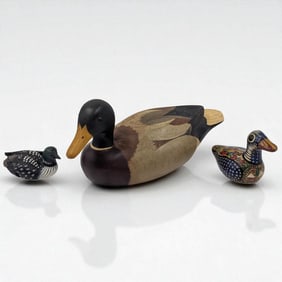 Lot Of 3 Duck Figures Of Various Origin