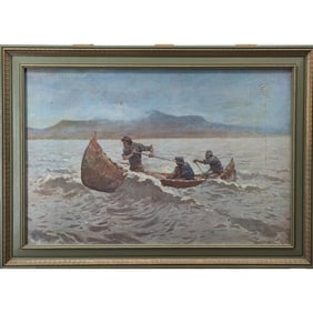 Reproduction Frederic Remington (American,1861 - 1909) Framed Giclee, "The Howl of the Weather"