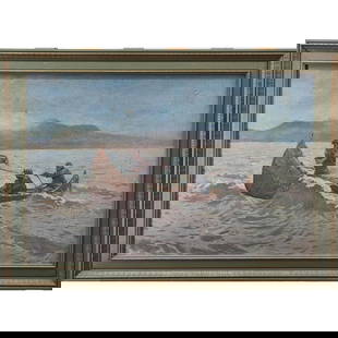 After Frederic Remington (American,1861 - 1909) Framed Giclee, "The Howl of the Weather": After Frederic Remington (American,1861 - 1909) Framed Giclee, "The Howl of the Weather". Measures approx. 19" X 27", Sight measures approx. 15" X 23". Please copy and paste the URL link b