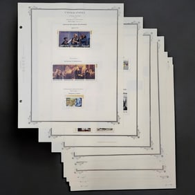 Scotts American Stamps Album 1970-1978 Unused 28 Pages + Assorted 1973-1980 Stamp Blocks