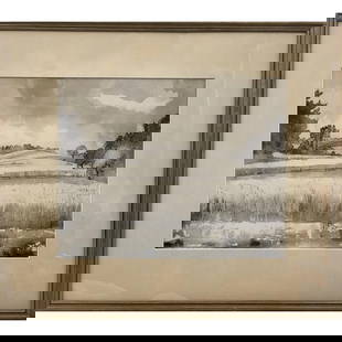 Jean Viollier (Swiss, 1896-1985) Signed Watercolor Landscape Painting: Jean Viollier (Swiss, 1896-1985) Signed Watercolor Landscape Painting. Measures approximately 21-3/4" x 19-1/4" framed. Please copy and paste the URL link below to review our Terms and Conditions