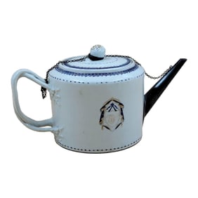 An Old Chinese Export Armorial Porcelain Teapot, Possibly 19th Century
