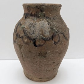 An Antique Turkish Glazed Terra Cotta Olive Jar