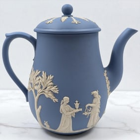 Vintage Wedgwood Blue Jasperware Teapot