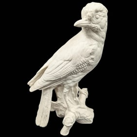 Vintage German Goebel White Bisque Black-Throated Jay Bird Figurine, CV 94, 1968