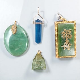Lot Of 4 Jade Pendants
