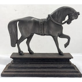 Antique Mixed Metal Horse Doorstop