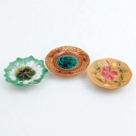 Lot Of Assorted Majolica Plates, 3 Pieces