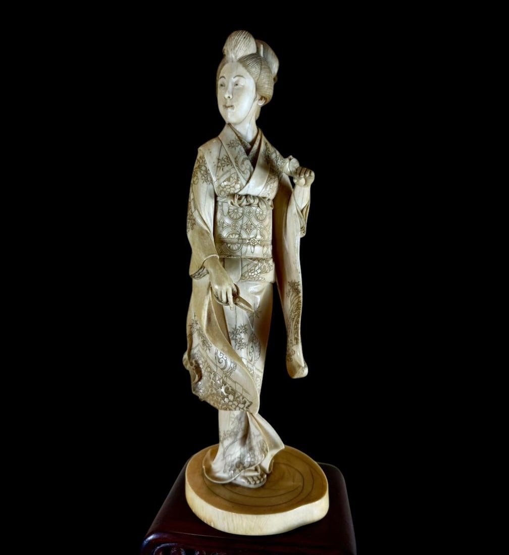 明治金工　最高傑作 宮尾栄助 商人置物 超絶技巧 宮尾造 蒔絵唐木台付本物保証 明治金工 最高傑作 宮尾栄助 商人置物 超絶技巧 宮尾造 蒔絵唐木
