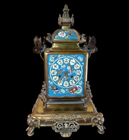 A Fine Musician Japanese Style Clock by l'Escalier De Cristal, France, Circa 1890