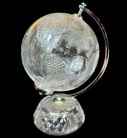 A Fine Waterford Cut Crystal World Globe