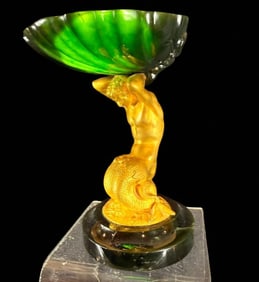 Magnificent and RARE Carved Jade Shell & Figure Mounted Gilt Bronze, Signed Louis Kley 1833-1911