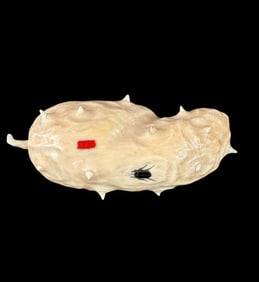 Antique Carved Fruit With Inlaid Shibayama Insects And Semi Precious Materials, Meiji Pd. Signed